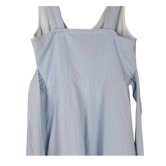 Vineyard Vines Sleeveless Seersucker Dress Light Blue & White - Picture 7 of 11